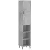 vidaXL Buffet haut Gris béton 34,5x34x180 cm Bois d'ingénierie