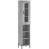 vidaXL Buffet haut Gris béton 34,5x34x180 cm Bois d'ingénierie