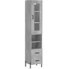 vidaXL Buffet haut Gris béton 34,5x34x180 cm Bois d'ingénierie