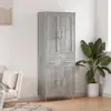 vidaXL Buffet haut Sonoma gris 69,5x34x180 cm Bois d'ingénierie