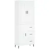 vidaXL Buffet haut Blanc 69,5x34x180 cm Bois d'ingénierie