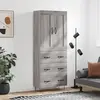 vidaXL Buffet haut Sonoma gris 69,5x34x180 cm Bois d'ingénierie