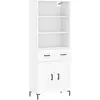 vidaXL Buffet haut Blanc 69,5x34x180 cm Bois d'ingénierie