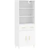 vidaXL Buffet haut Blanc 69,5x34x180 cm Bois d'ingénierie