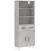 vidaXL Buffet haut Gris béton 69,5x34x180 cm Bois d'ingénierie
