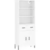 vidaXL Buffet haut Blanc 69,5x34x180 cm Bois d'ingénierie