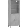 vidaXL Buffet haut Gris béton 69,5x34x180 cm Bois d'ingénierie