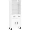 vidaXL Buffet haut Blanc 69,5x34x180 cm Bois d'ingénierie