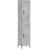vidaXL Buffet haut Gris béton 34,5x34x180 cm Bois d'ingénierie