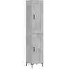 vidaXL Buffet haut Gris béton 34,5x34x180 cm Bois d'ingénierie
