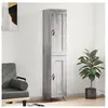 vidaXL Buffet haut Sonoma gris 34,5x34x180 cm Bois d'ingénierie