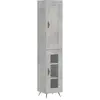 vidaXL Buffet haut Gris béton 34,5x34x180 cm Bois d'ingénierie