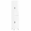 vidaXL Buffet haut Blanc brillant 34,5x34x180 cm Bois d'ingénierie