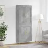 vidaXL Buffet haut Gris béton 69,5x34x180 cm Bois d'ingénierie