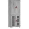 vidaXL Buffet haut Sonoma gris 69,5x34x180 cm Bois d'ingénierie