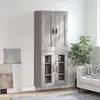 vidaXL Buffet haut Sonoma gris 69,5x34x180 cm Bois d'ingénierie