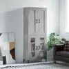 vidaXL Buffet haut Gris béton 69,5x34x180 cm Bois d'ingénierie