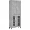 vidaXL Buffet haut Gris béton 69,5x34x180 cm Bois d'ingénierie
