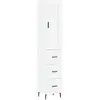 vidaXL Buffet haut Blanc 34,5x34x180 cm Bois d'ingénierie