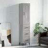 vidaXL Buffet haut Sonoma gris 34,5x34x180 cm Bois d'ingénierie