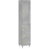 vidaXL Buffet haut Gris béton 34,5x34x180 cm Bois d'ingénierie
