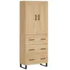 vidaXL Buffet haut Chêne sonoma 69,5x34x180 cm Bois d'ingénierie