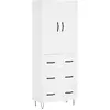 vidaXL Buffet haut Blanc 69,5x34x180 cm Bois d'ingénierie