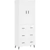 vidaXL Buffet haut Blanc 69,5x34x180 cm Bois d'ingénierie