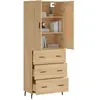 vidaXL Buffet haut Chêne sonoma 69,5x34x180 cm Bois d'ingénierie