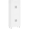 vidaXL Buffet haut Blanc 69,5x34x180 cm Bois d'ingénierie