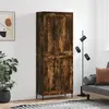 vidaXL Buffet haut Chêne fumé 69,5x34x180 cm Bois d'ingénierie