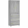 vidaXL Buffet haut Sonoma gris 69,5x34x180 cm Bois d'ingénierie