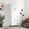 vidaXL Buffet haut Blanc 69,5x34x180 cm Bois d'ingénierie
