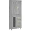 vidaXL Buffet haut Sonoma gris 69,5x34x180 cm Bois d'ingénierie
