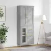 vidaXL Buffet haut Gris béton 69,5x34x180 cm Bois d'ingénierie
