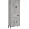 vidaXL Buffet haut Sonoma gris 69,5x34x180 cm Bois d'ingénierie
