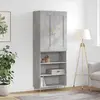 vidaXL Buffet haut Gris béton 69,5x34x180 cm Bois d'ingénierie