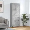 vidaXL Buffet haut Gris béton 69,5x34x180 cm Bois d'ingénierie