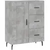 vidaXL Buffet haut Gris béton 69,5x34x180 cm Bois d'ingénierie