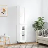 vidaXL Buffet haut Blanc 34,5x34x180 cm Bois d'ingénierie