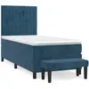 vidaXL Sommier à lattes de lit avec matelas Bleu foncé 90x190 cm