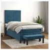 vidaXL Sommier à lattes de lit avec matelas Bleu foncé 100x200 cm
