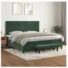 vidaXL Sommier à lattes de lit et matelas Vert foncé 200x200cm Velours