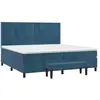 vidaXL Sommier à lattes de lit et matelas Bleu foncé 200x200cm Velours