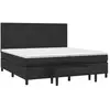 vidaXL Lit à sommier tapissier avec matelas Noir 200x200 cm Similicuir