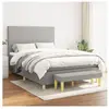 vidaXL Sommier à lattes de lit avec matelas Gris clair 140x200cm Tissu