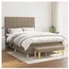 vidaXL Sommier à lattes de lit avec matelas Taupe 140x200 cm Tissu