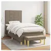 vidaXL Sommier à lattes de lit avec matelas Taupe 100x200 cm Tissu
