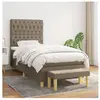 vidaXL Sommier à lattes de lit avec matelas Taupe 100x200 cm Tissu