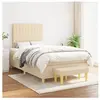 vidaXL Sommier à lattes de lit avec matelas Crème 120x200 cm Tissu